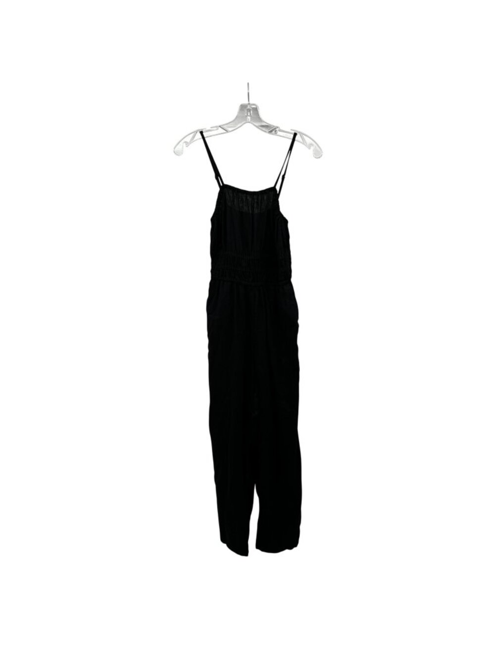 Old Navy Linen Blend Jumpsuit Wide Leg Sleeveless Black Size Small Pockets